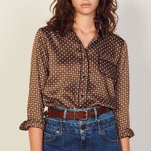 SANDRO Paris Silk Pajama Top